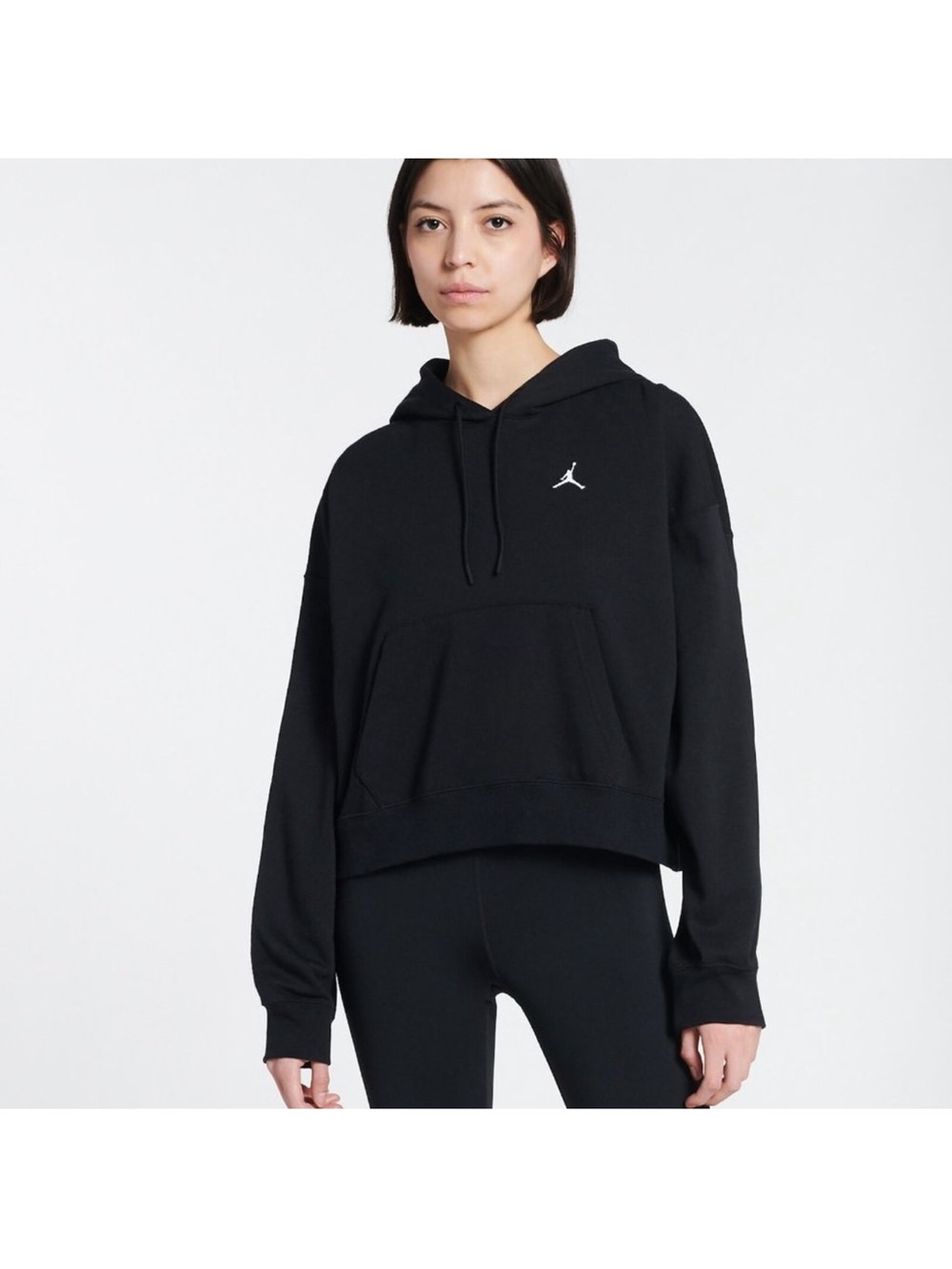 Jordan Women's Black Cropped Pullover Hoodie